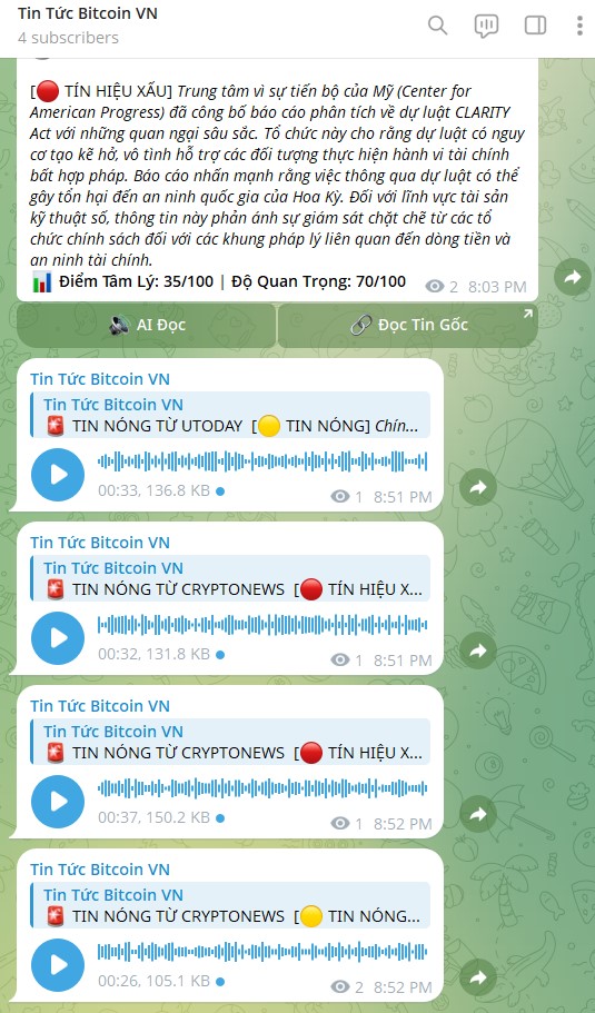 Kênh Telegram - Cập nhật thị trường